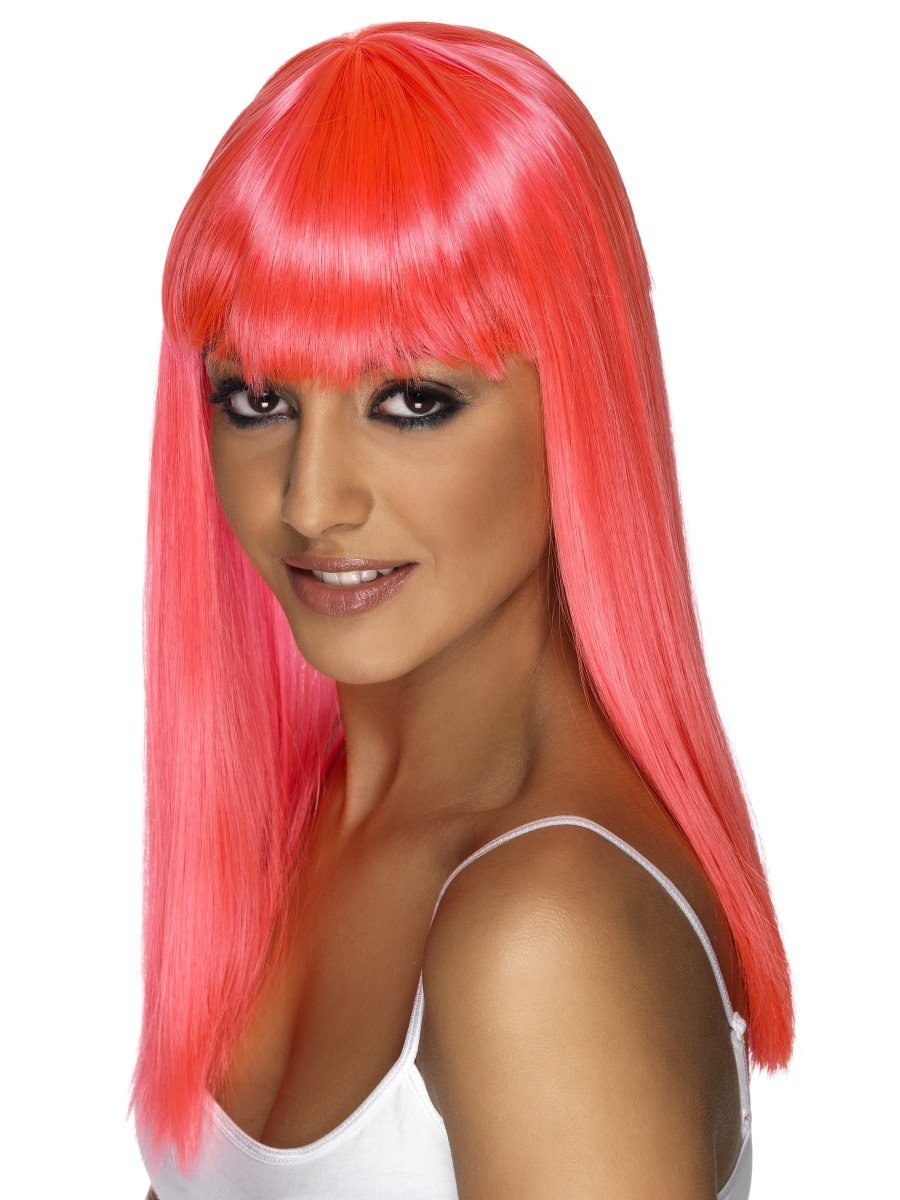 Click to view product details and reviews for Smiffys Glamourama Wig Neon Pink Fancy Dress.