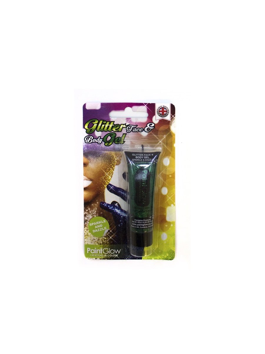 Glitter Body Gels Green 10ml Blister Pack