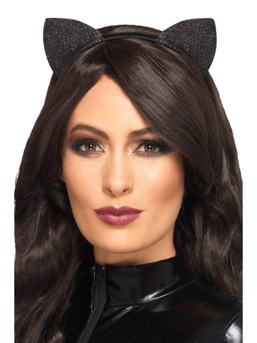 Click to view product details and reviews for Smiffys Glitter Vinyl Cat Ears Fancy Dress.