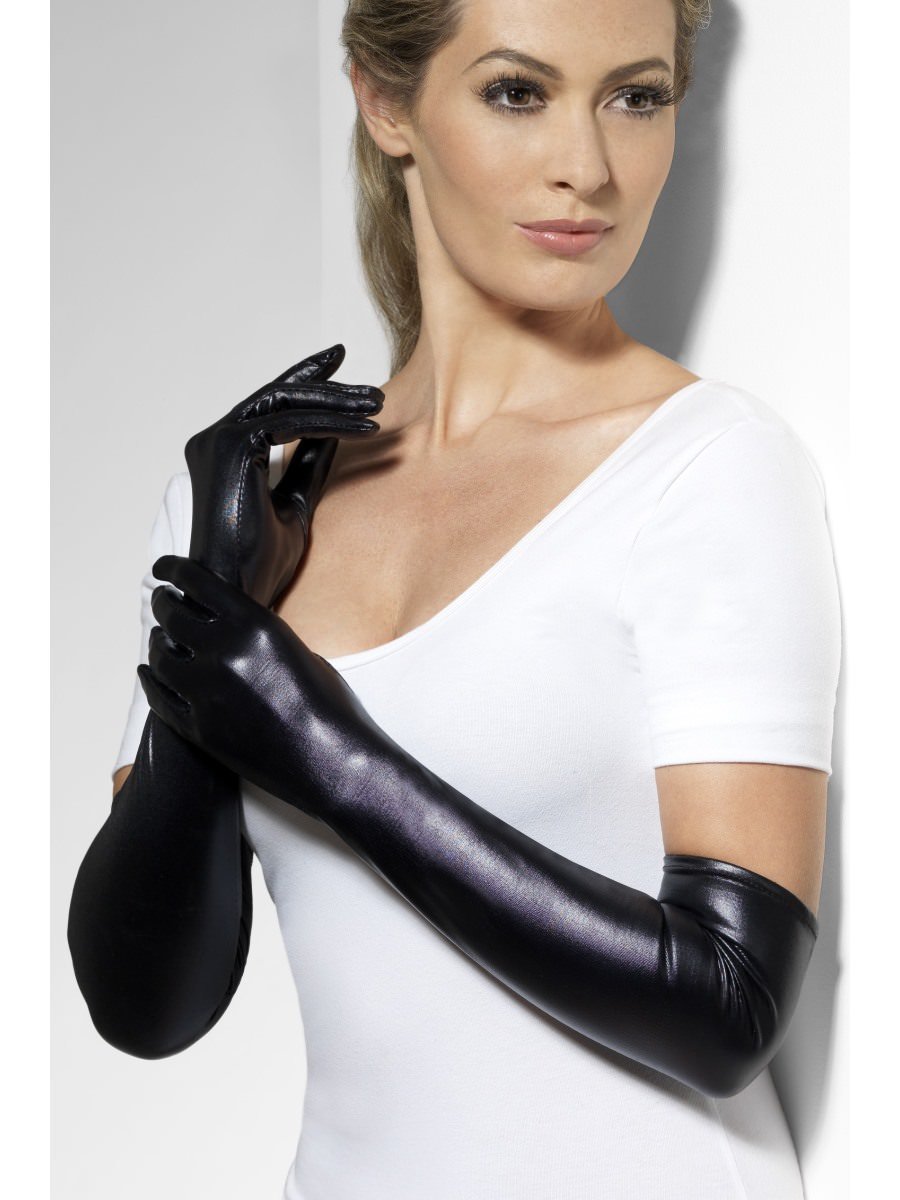 Photos - Fancy Dress Smiffys Gloves, Wet Look - 