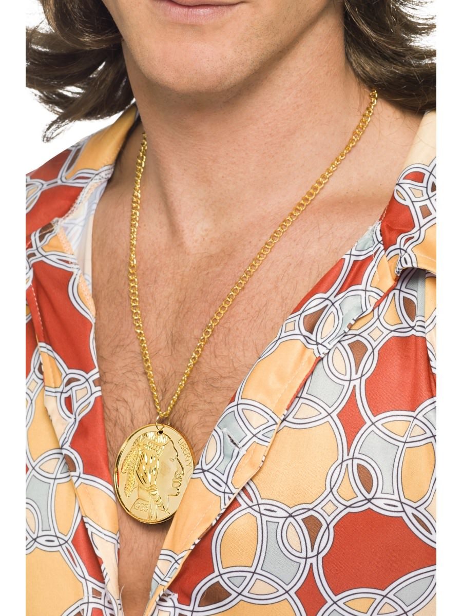 Click to view product details and reviews for Smiffys Gold Metal Medallion On Chain Fancy Dress.