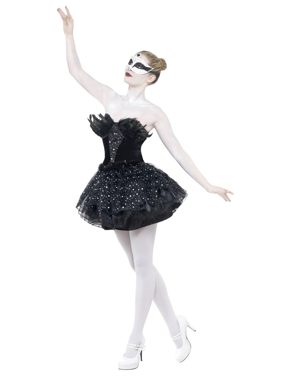 Smiffys Gothic Swan Masquerade Costume Fancy Dress Medium Uk 12 14