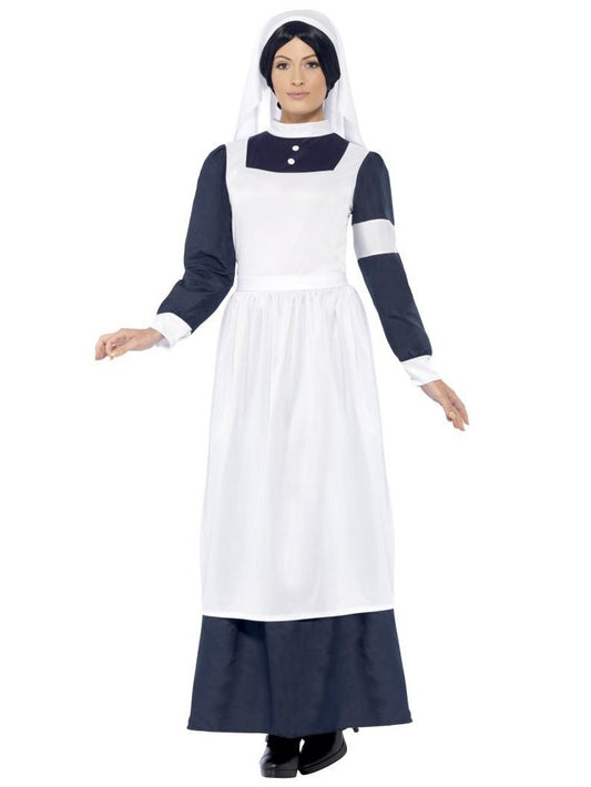 Smiffys Women's Scrub Nurse Costume, Dress, Mock Apron and Headpiece