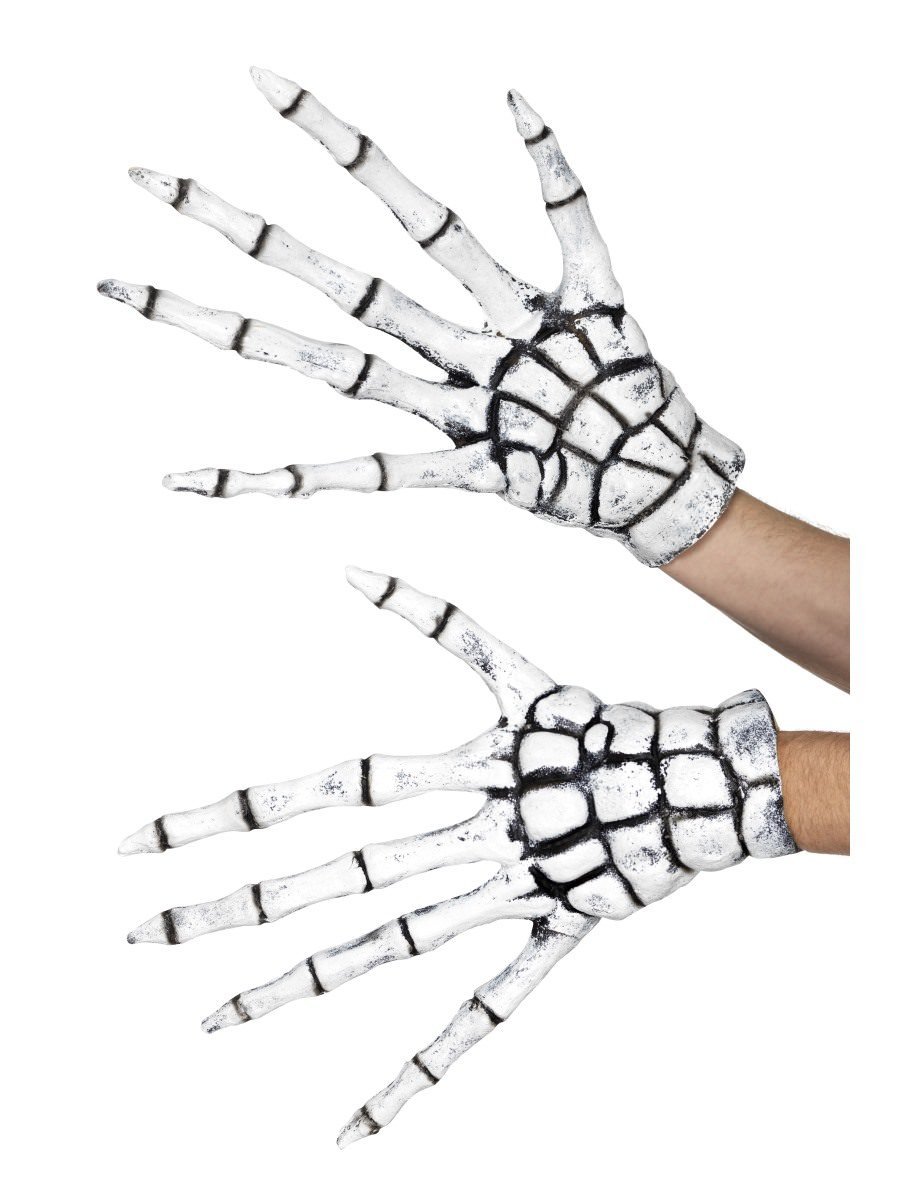 Smiffys Grim Reaper Skeleton Gloves Fancy Dress