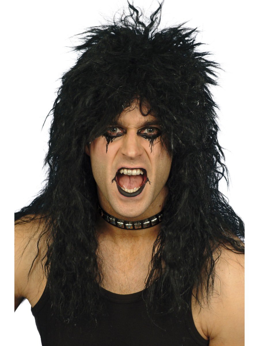 Smiffys Hard Rocker Wig Black Fancy Dress