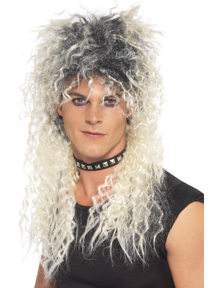 Smiffys Hard Rocker Wig Two Tone Blonde Fancy Dress