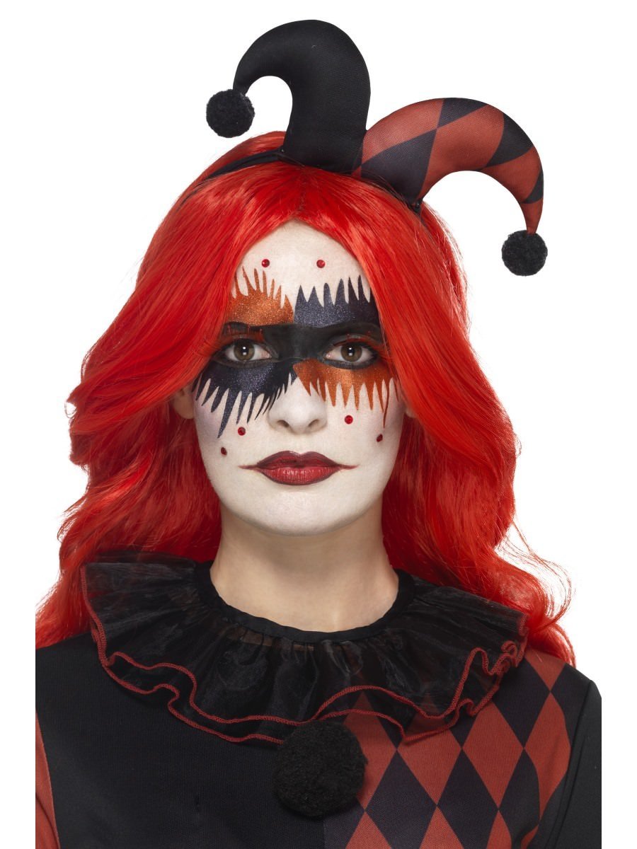 Smiffys Harlequin Make Up Kit With Face Stickers Fancy Dress