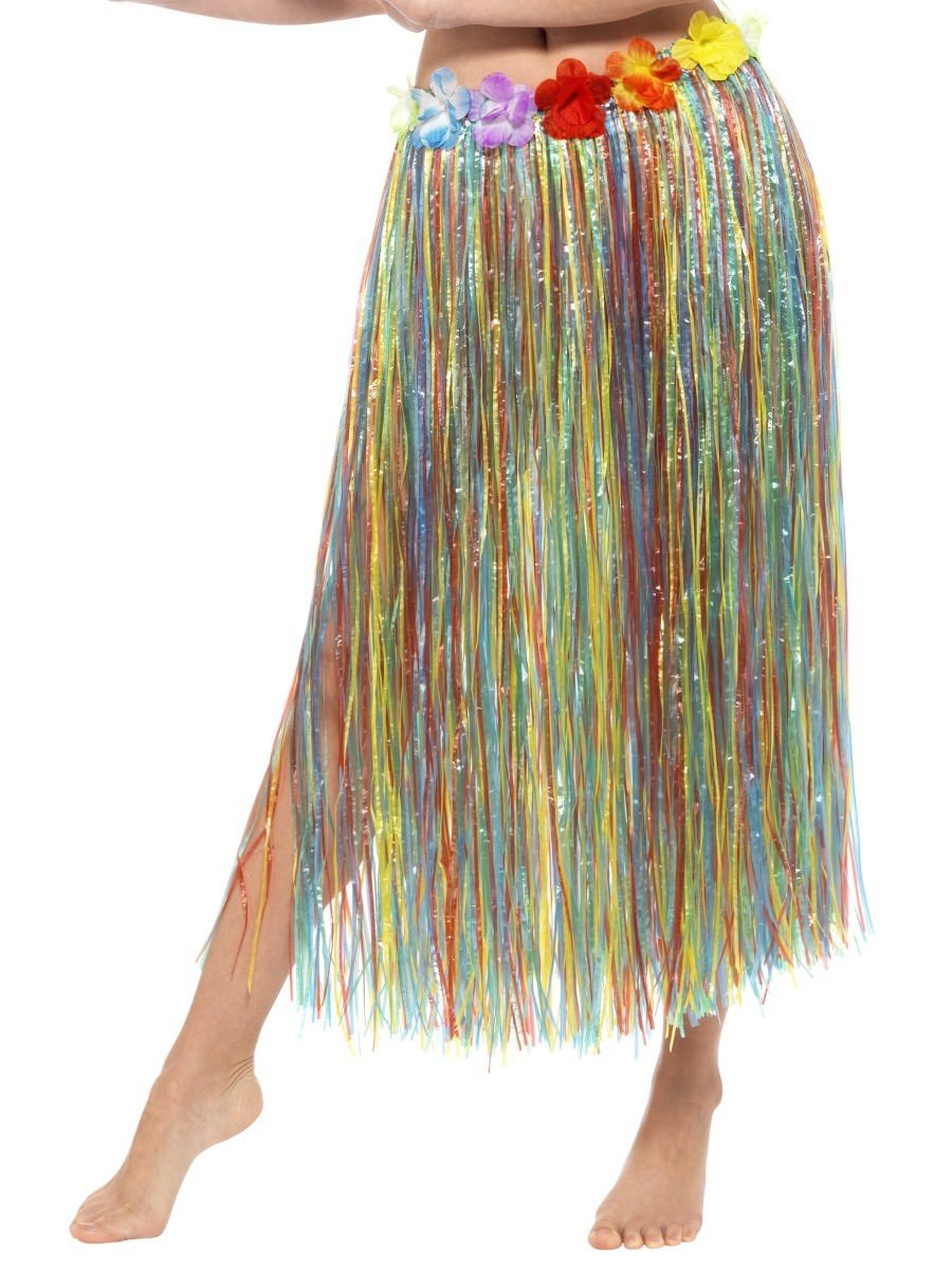 Smiffys Hawaiian Hula Skirt With Flowers Multi Coloured Fancy Dress