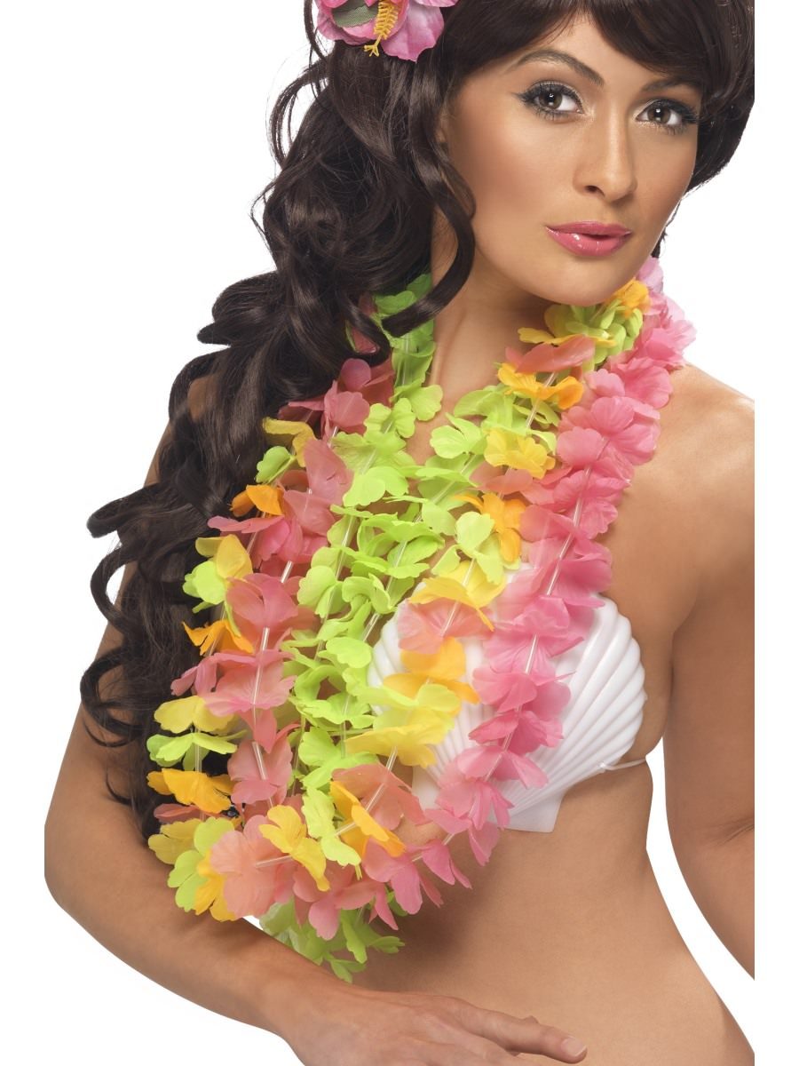 Smiffys Hawaiian Lei Assorted Colours Pack Of 3 Fancy Dress