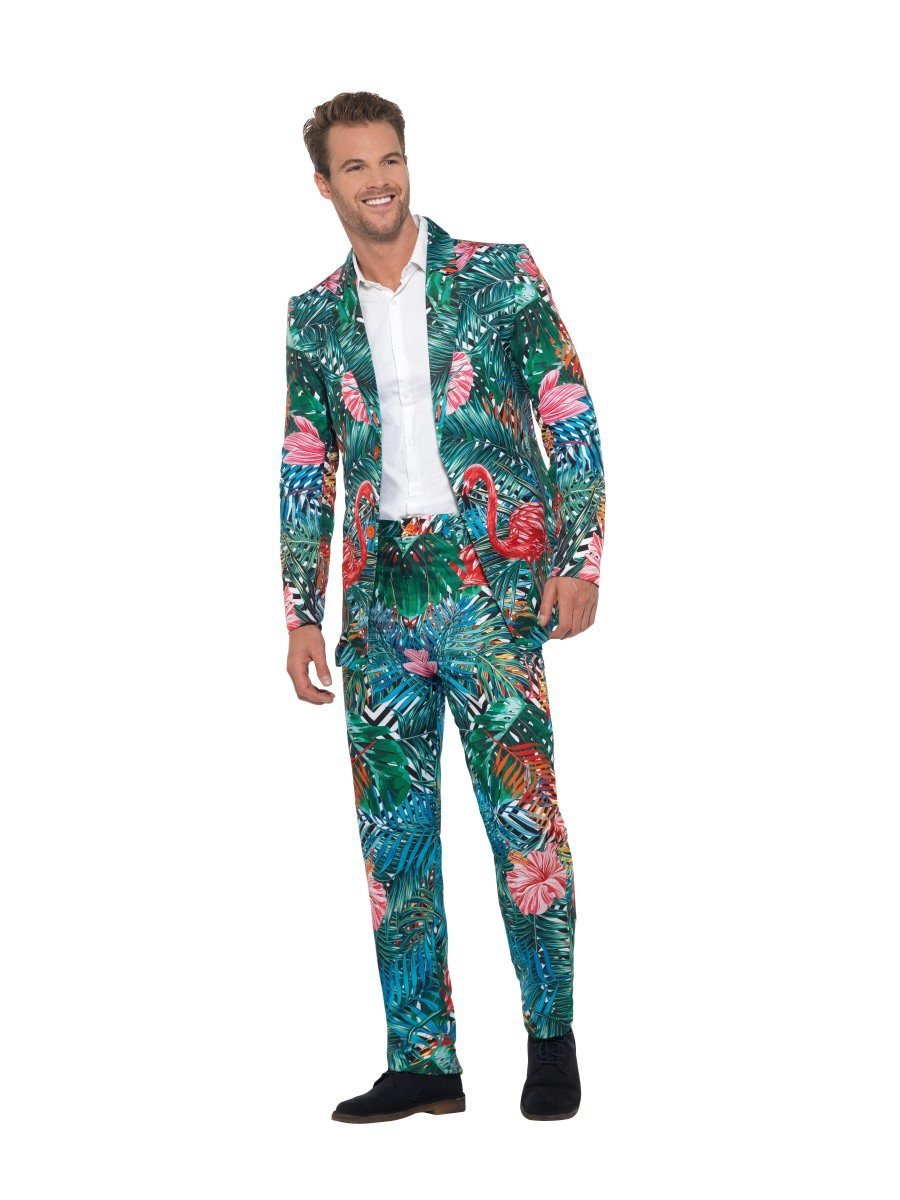 Photos - Fancy Dress Smiffys Hawaiian Tropical Flamingo Suit - , Medium (Chest 38-40