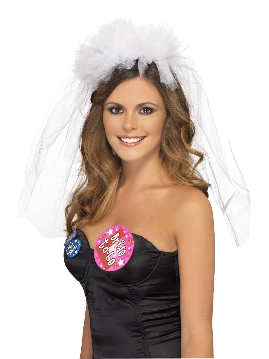 Click to view product details and reviews for Smiffys Hen Night Veil On Headband Fancy Dress.