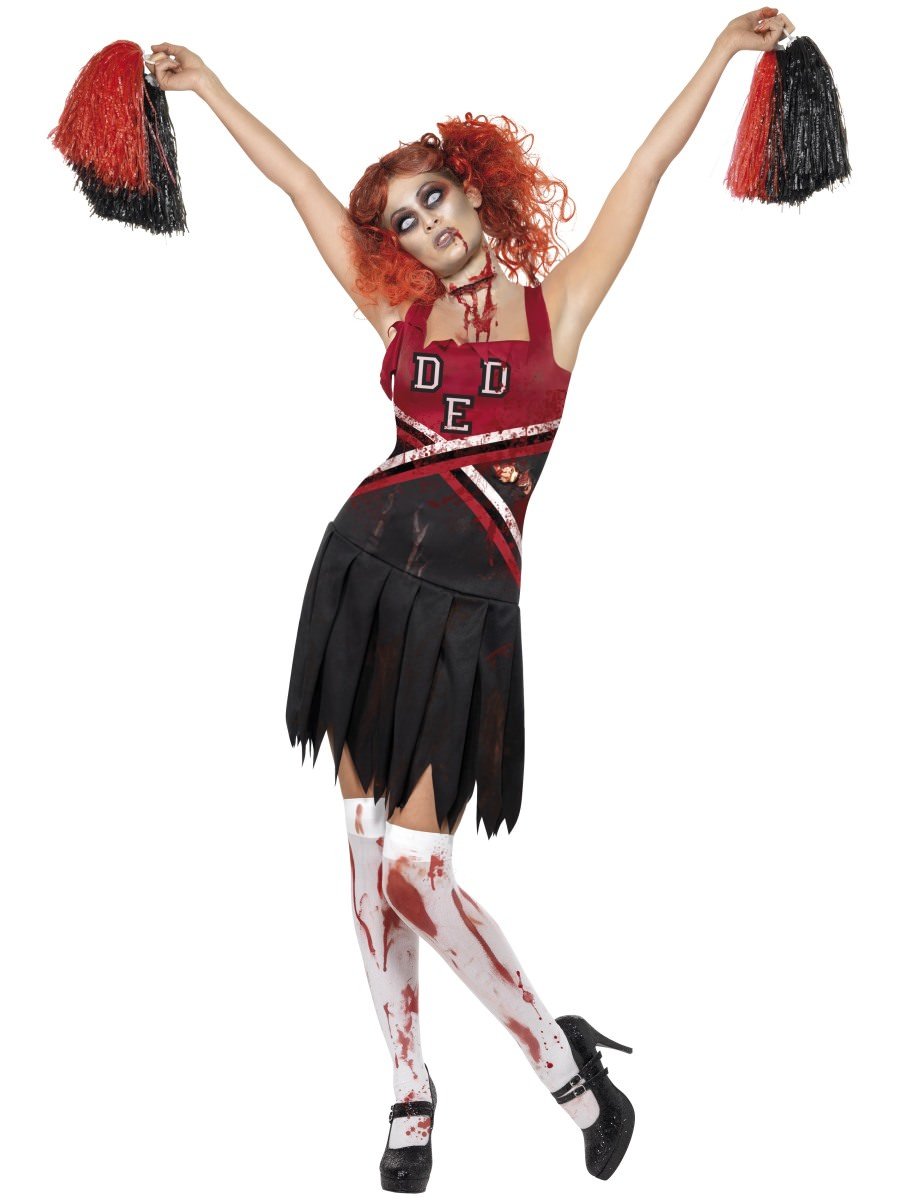 Smiffys High School Horror Cheerleader Adult Womens Costume Fancy Dress Small Uk 8 10