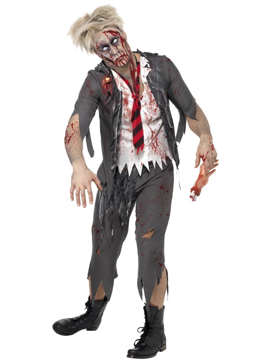 Smiffys Zombie Schoolboy Adult Mens Costume Fancy Dress Large Chest 42 44