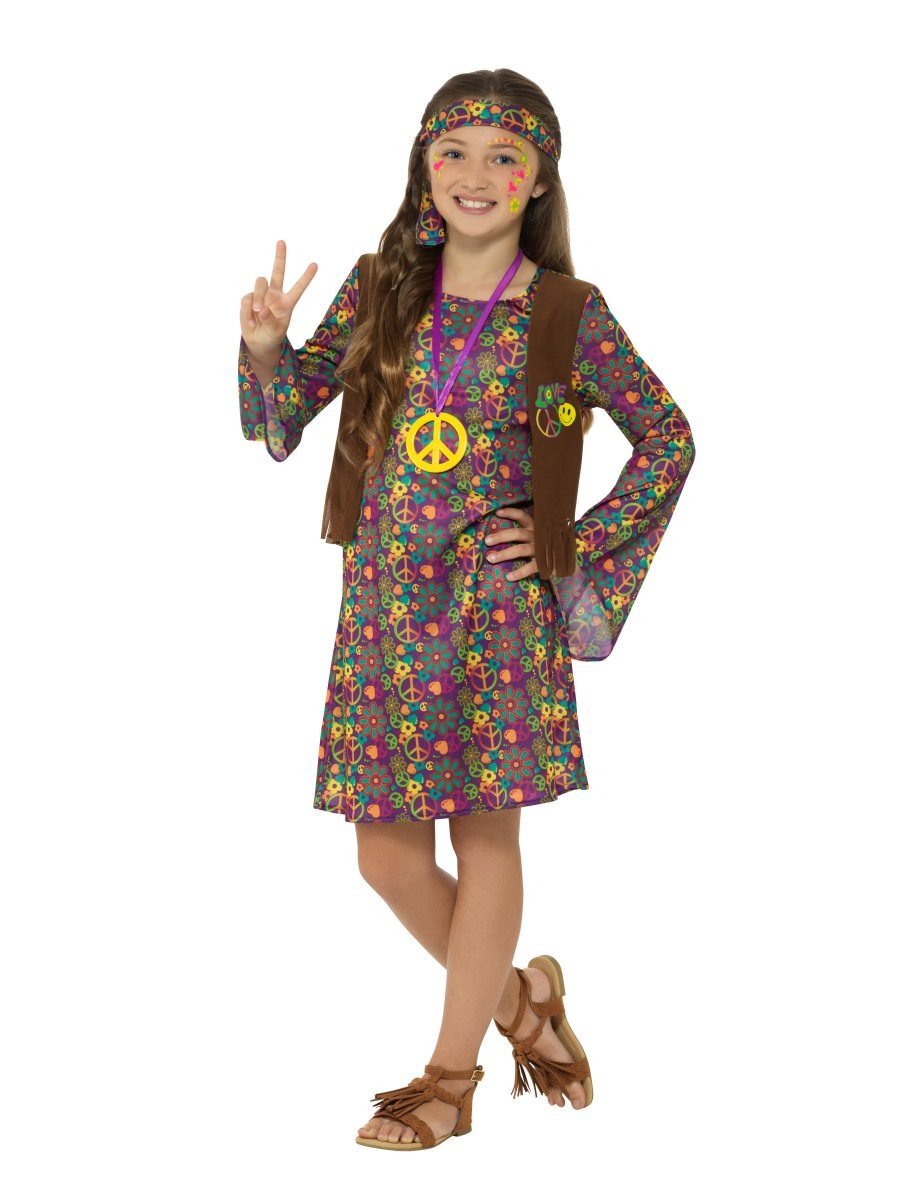 Photos - Fancy Dress Smiffys Hippie Girl Costume - , Small (Age 4-6)