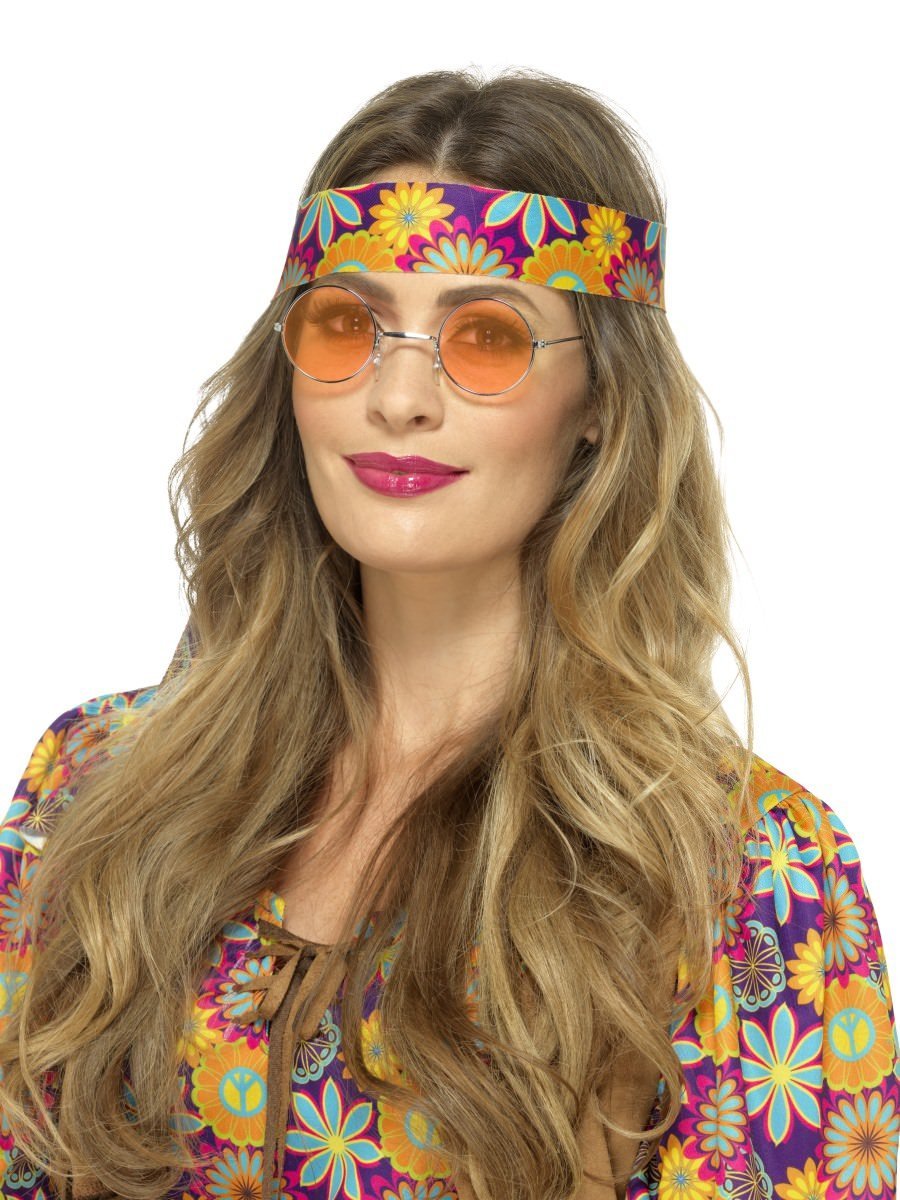 Click to view product details and reviews for Smiffys Hippie Specs Orange Fancy Dress.