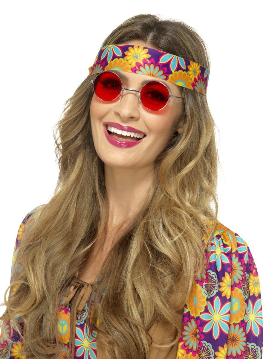 Click to view product details and reviews for Smiffys Hippie Specs Red Fancy Dress.