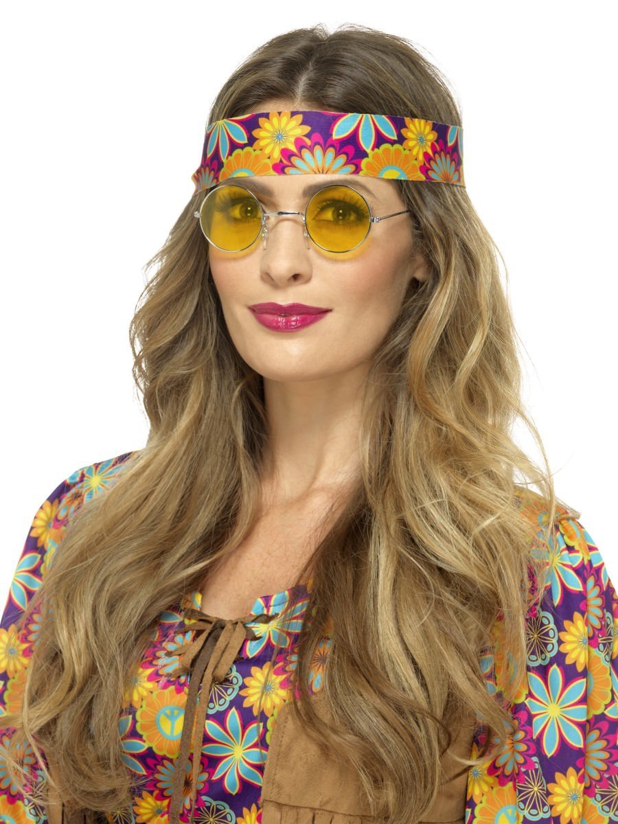 Click to view product details and reviews for Smiffys Hippie Specs Yellow Fancy Dress.