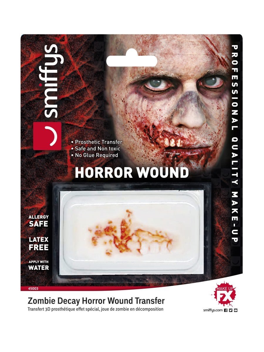Click to view product details and reviews for Smiffys Horror Wound Transfer Zombie Decay Fancy Dress.