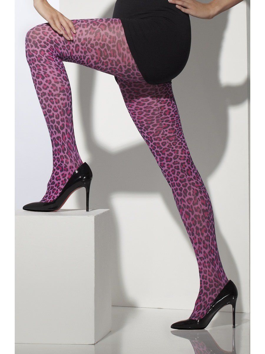 Smiffys Leopard Print Tights Fancy Dress