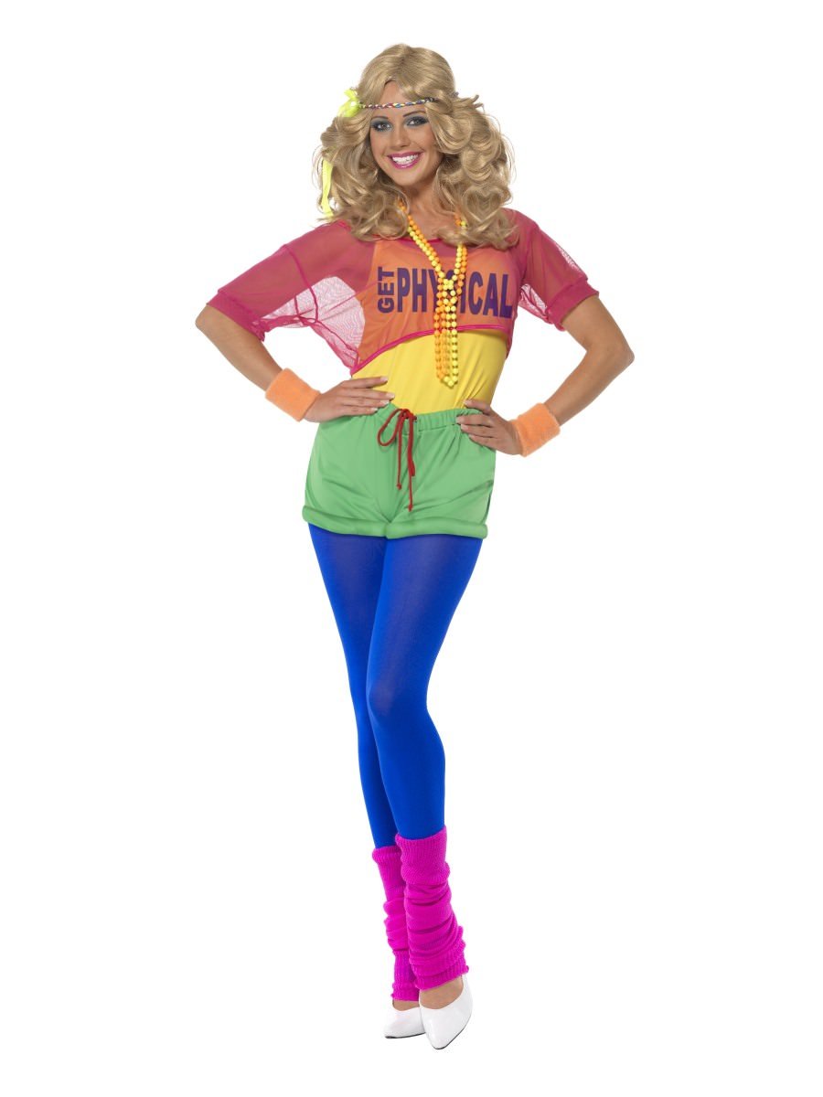 Smiffys Lets Get Physical Girl Costume Fancy Dress Medium Uk 12 14