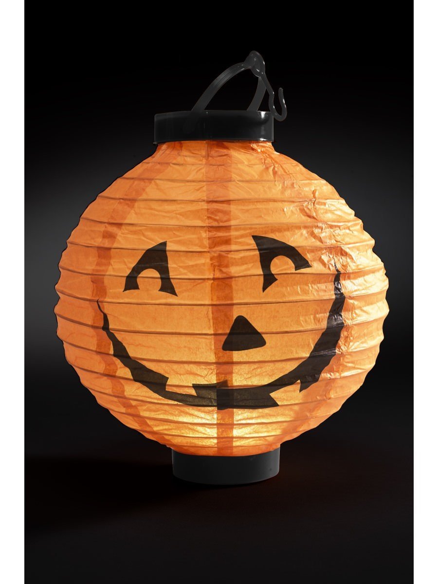 Smiffys Light Up Led Paper Pumpkin Lantern Fancy Dress