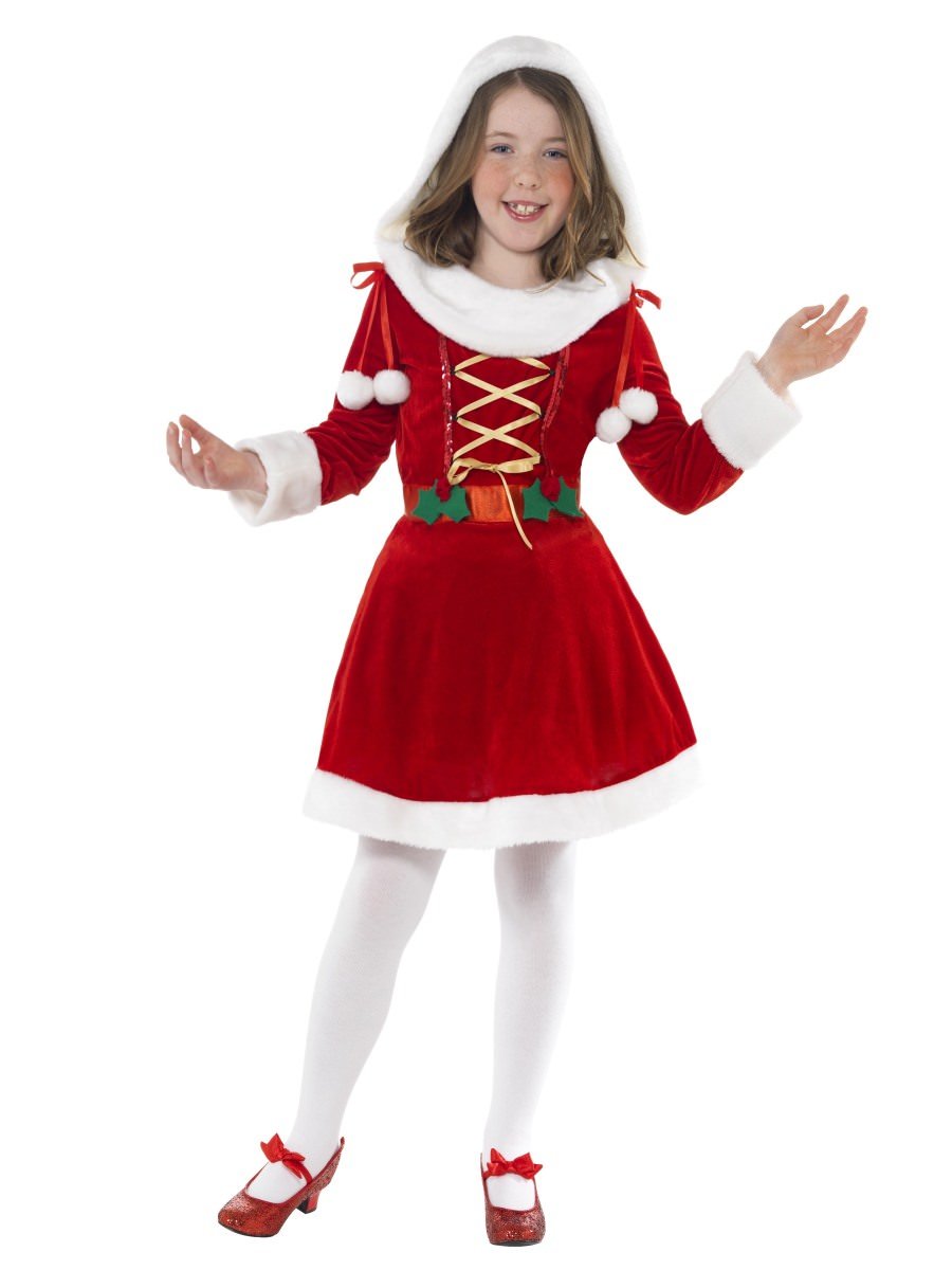 Smiffys Little Miss Santa Costume Fancy Dress Medium Age 7 9