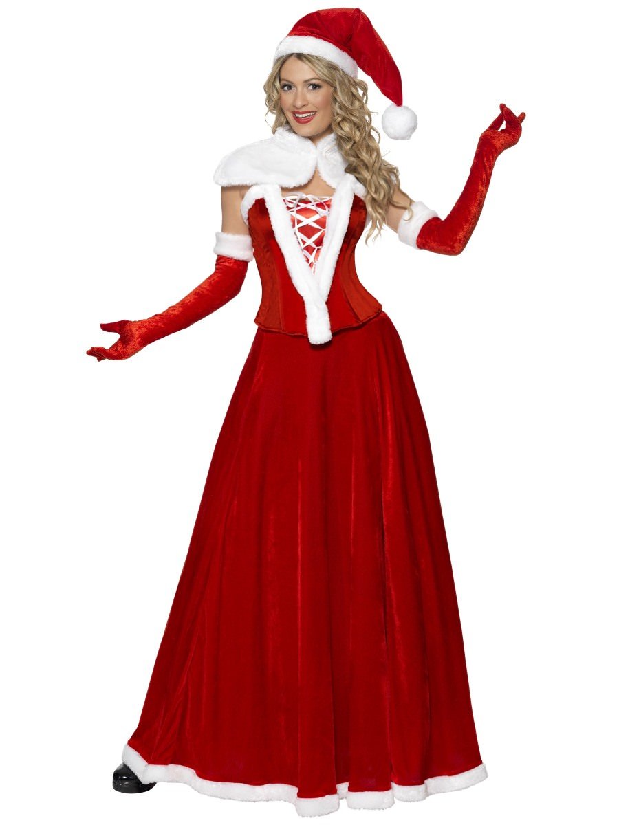 Photos - Fancy Dress Smiffys Luxury Miss Santa Costume - , Medium (UK 12-14)