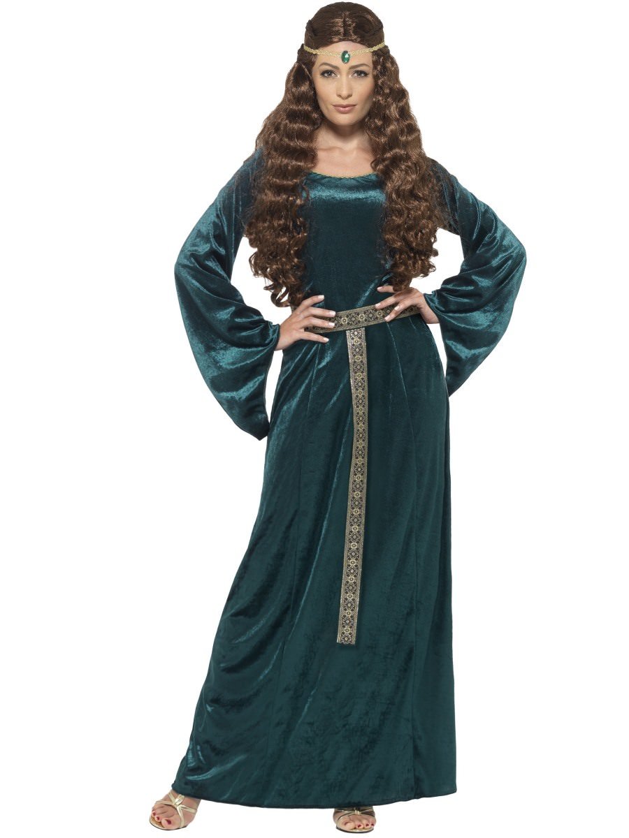 Smiffys Medieval Maid Costume Green Fancy Dress Large Uk 16 18