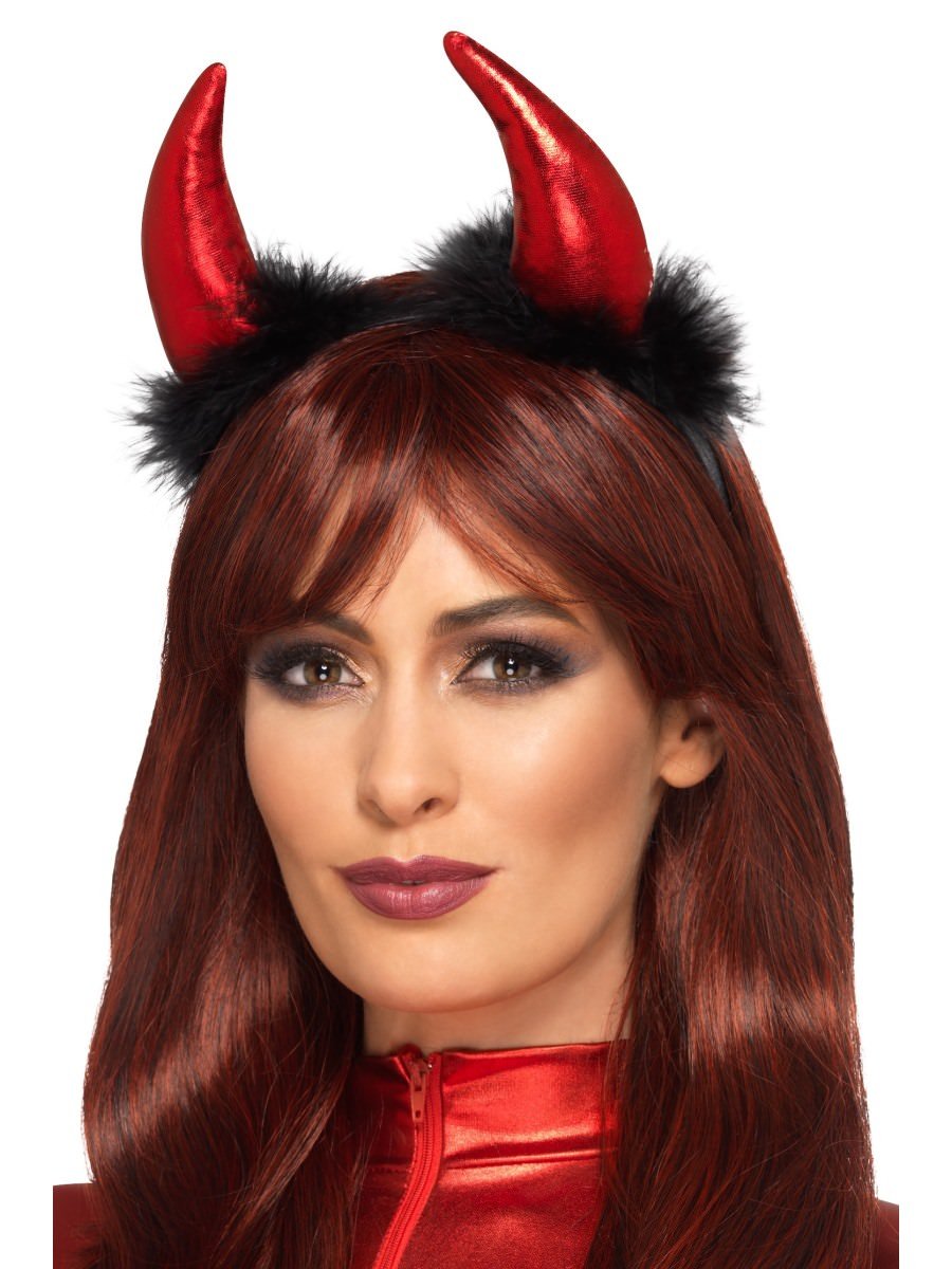 Click to view product details and reviews for Smiffys Metallic Devil Horns Headband Fancy Dress.