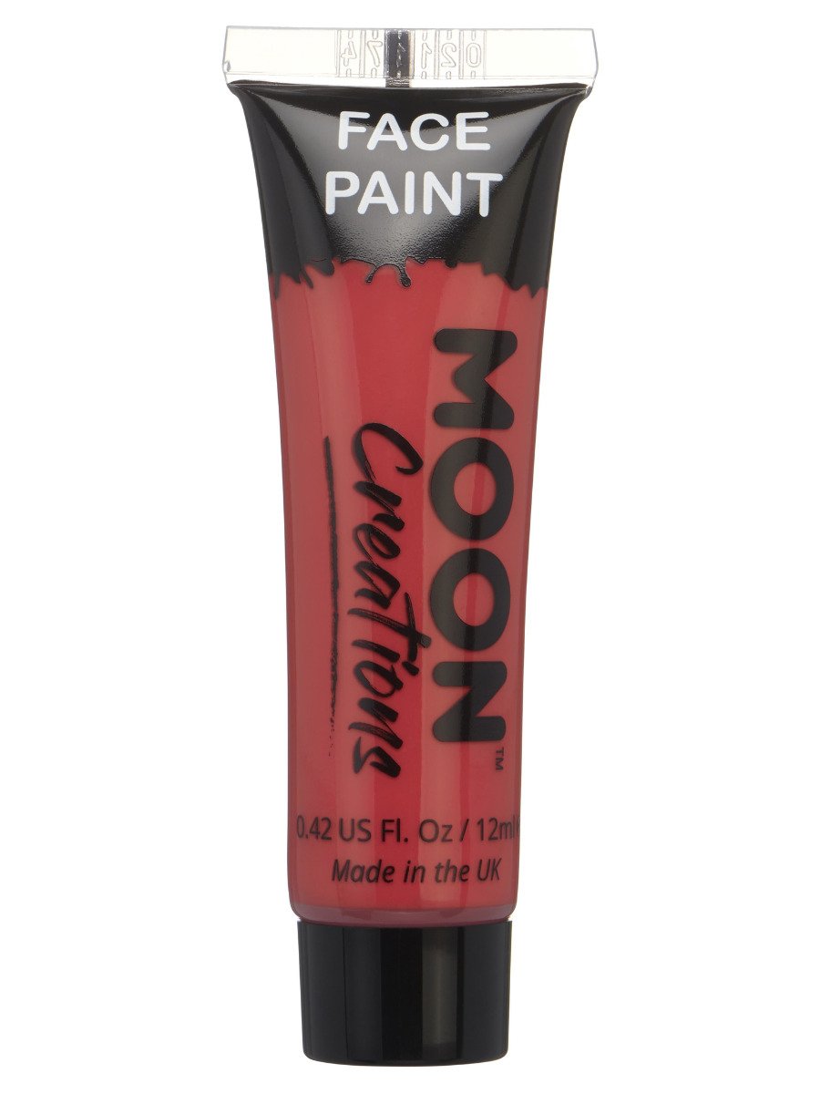 Smiffys Moon Creations Face Body Paint 12ml Black Fancy Dress Red