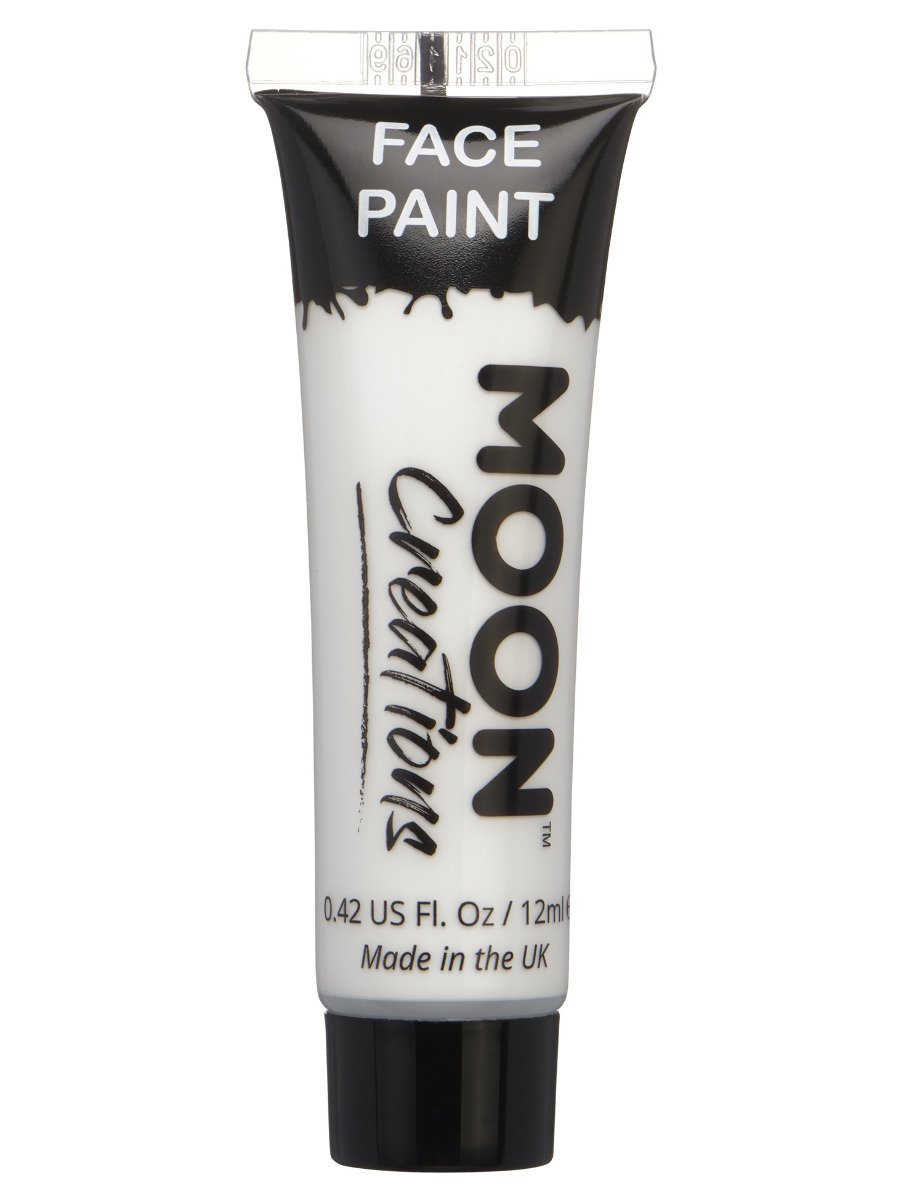 Smiffys Moon Creations Face Body Paint 12ml Black Fancy Dress White