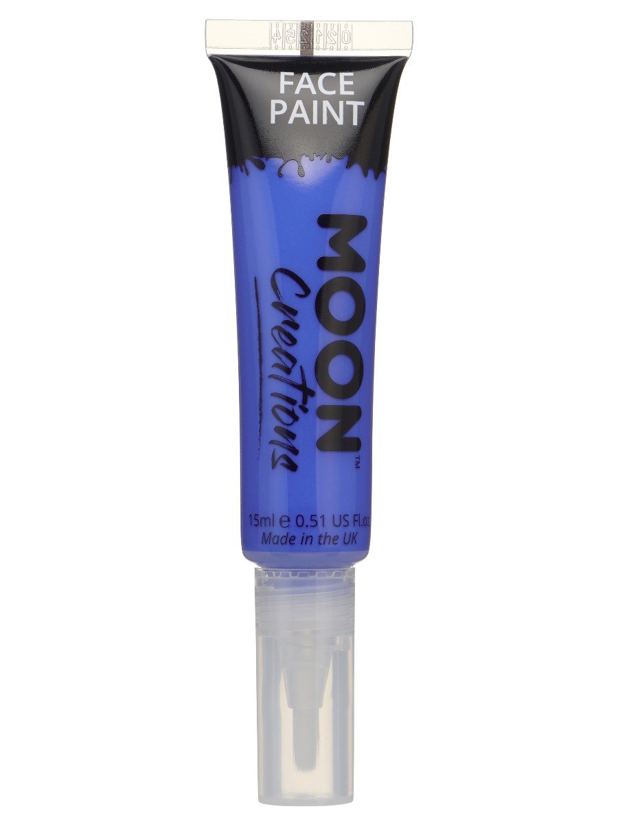 Smiffys Moon Creations Face Body Paint 15ml With Brush Applicator Black Fancy Dress Dark Blue