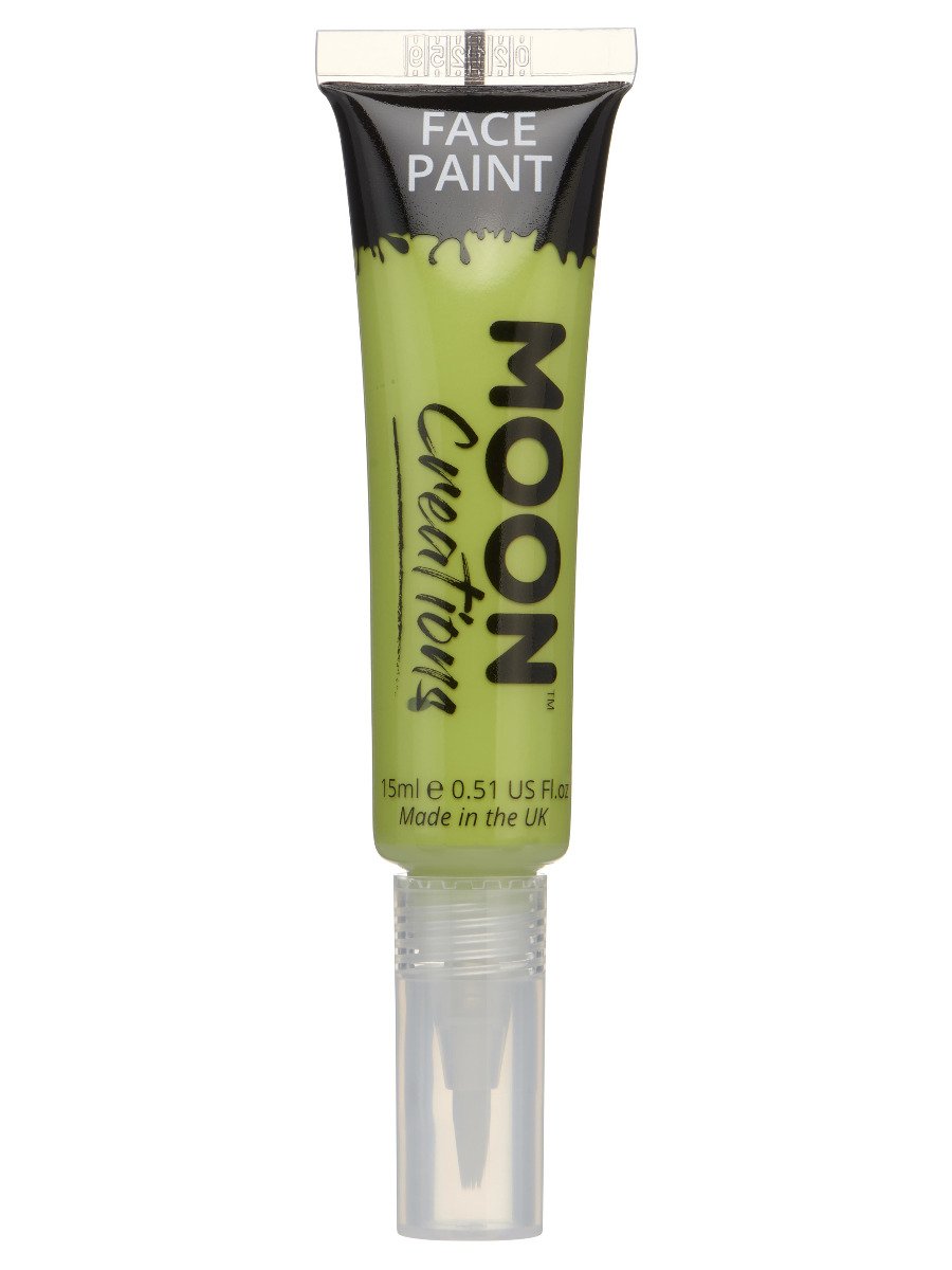 Click to view product details and reviews for Smiffys Moon Creations Face Body Paint 15ml With Brush Applicator Black Fancy Dress Lime Green.