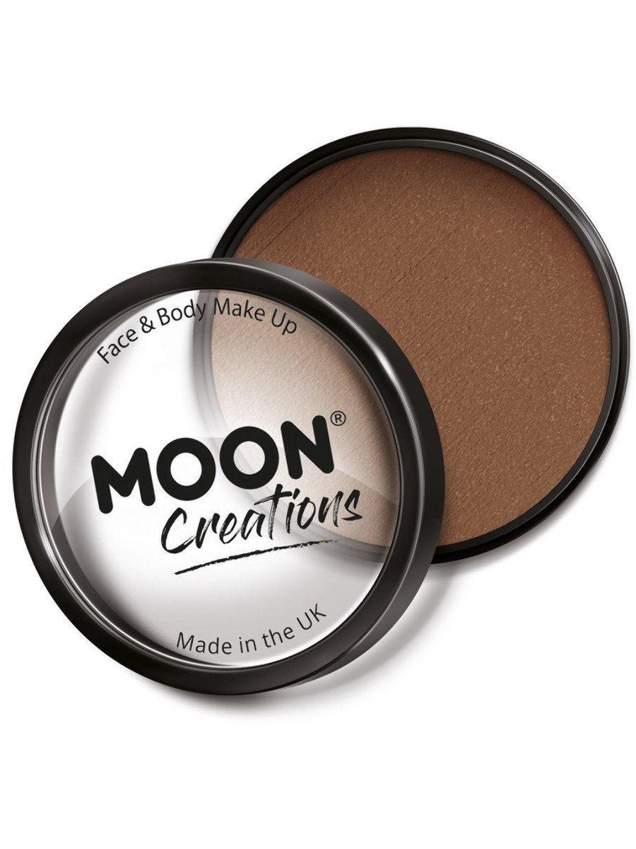 Smiffys Moon Creations Pro Face Paint Cake Pot Apricot Fancy Dress Mid Brown