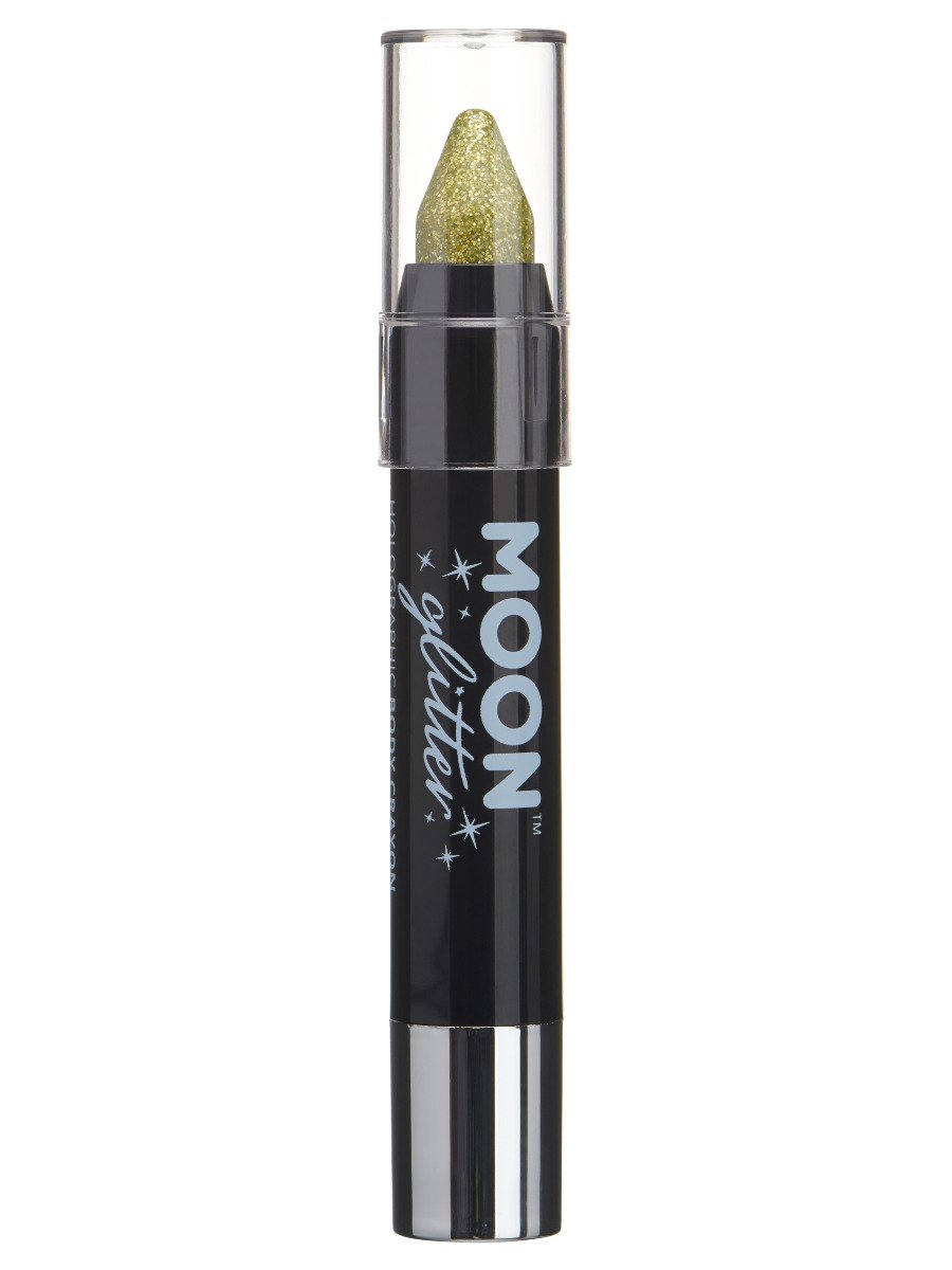 Smiffys Moon Glitter Holographic Body Crayons Blue Fancy Dress Gold