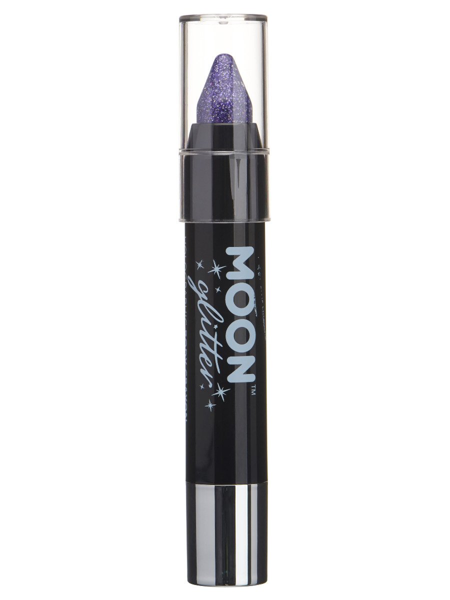 Smiffys Moon Glitter Holographic Body Crayons Blue Fancy Dress Purple