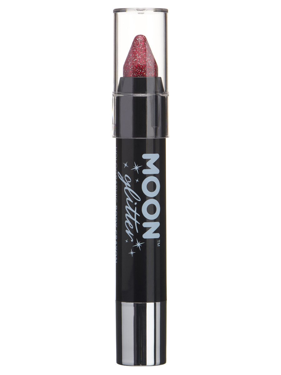 Smiffys Moon Glitter Holographic Body Crayons Blue Fancy Dress Red