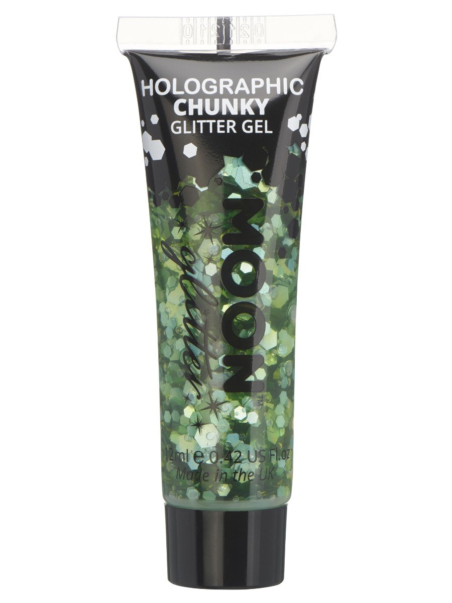 Click to view product details and reviews for Smiffys Moon Glitter Holographic Chunky Glitter Gel Black Fancy Dress Green.