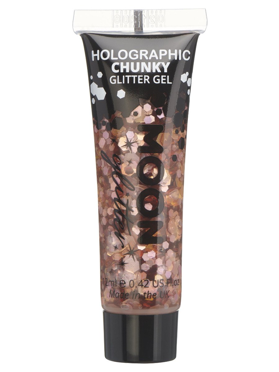 Click to view product details and reviews for Smiffys Moon Glitter Holographic Chunky Glitter Gel Black Fancy Dress Rose Gold.