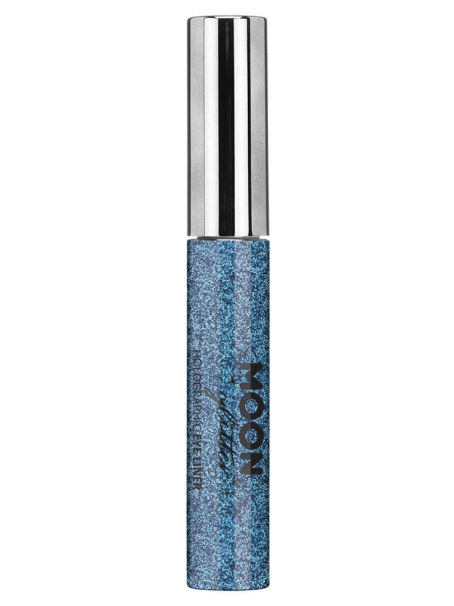 Smiffys Moon Glitter Holographic Glitter Eye Liner Black Fancy Dress Blue