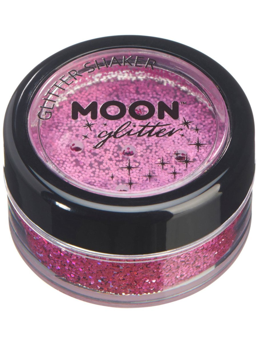 Smiffys Moon Glitter Holographic Glitter Shakers Blue Fancy Dress Pink