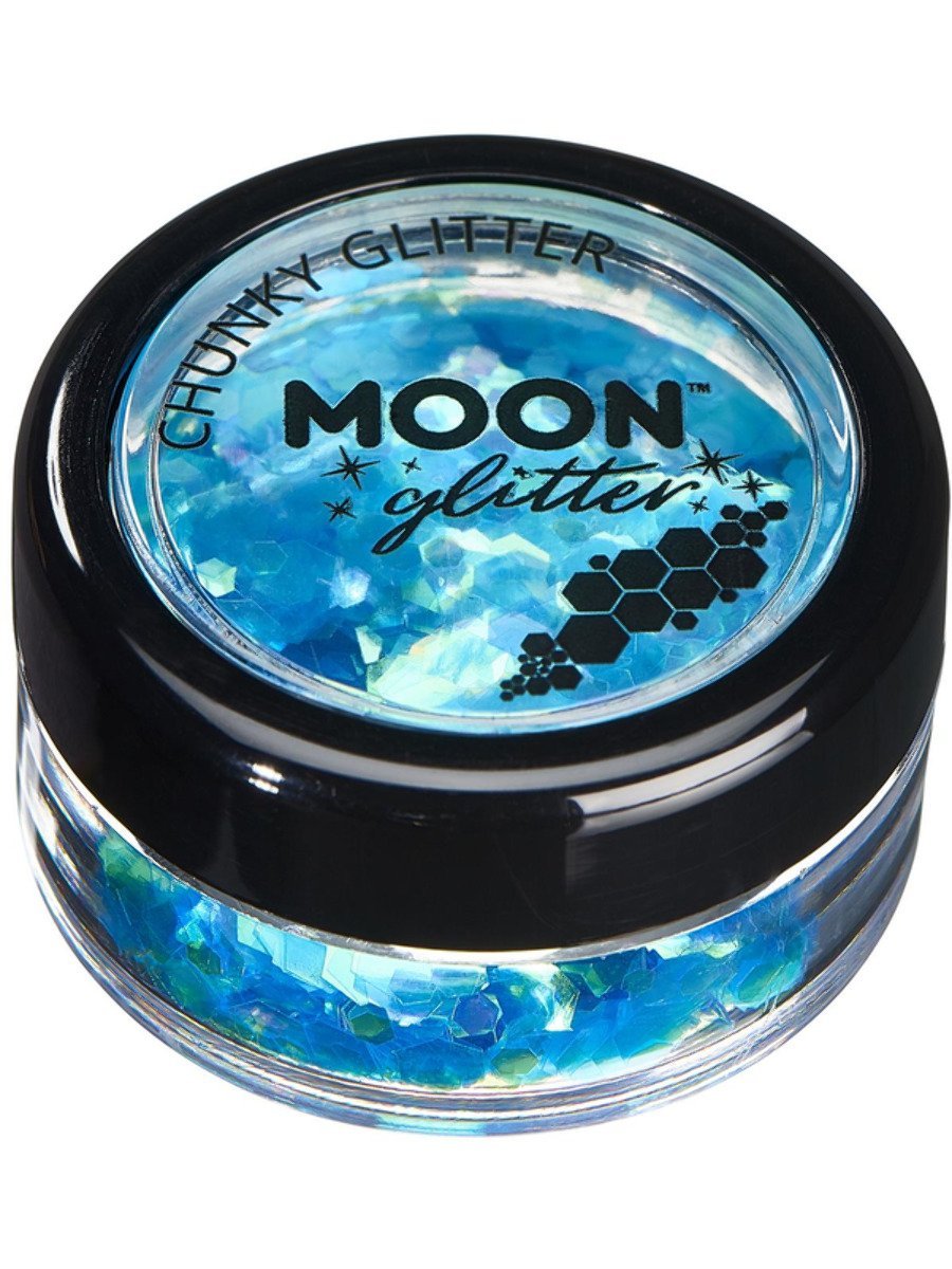 Smiffys Moon Glitter Iridescent Chunky Glitter Blue Fancy Dress Blue