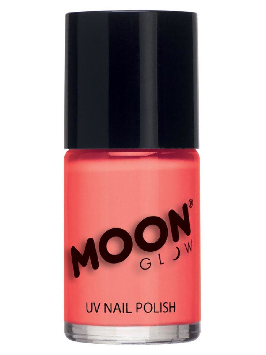 Smiffys Moon Glow Pastel Neon Uv Nail Polish Black Fancy Dress Pastel Coral