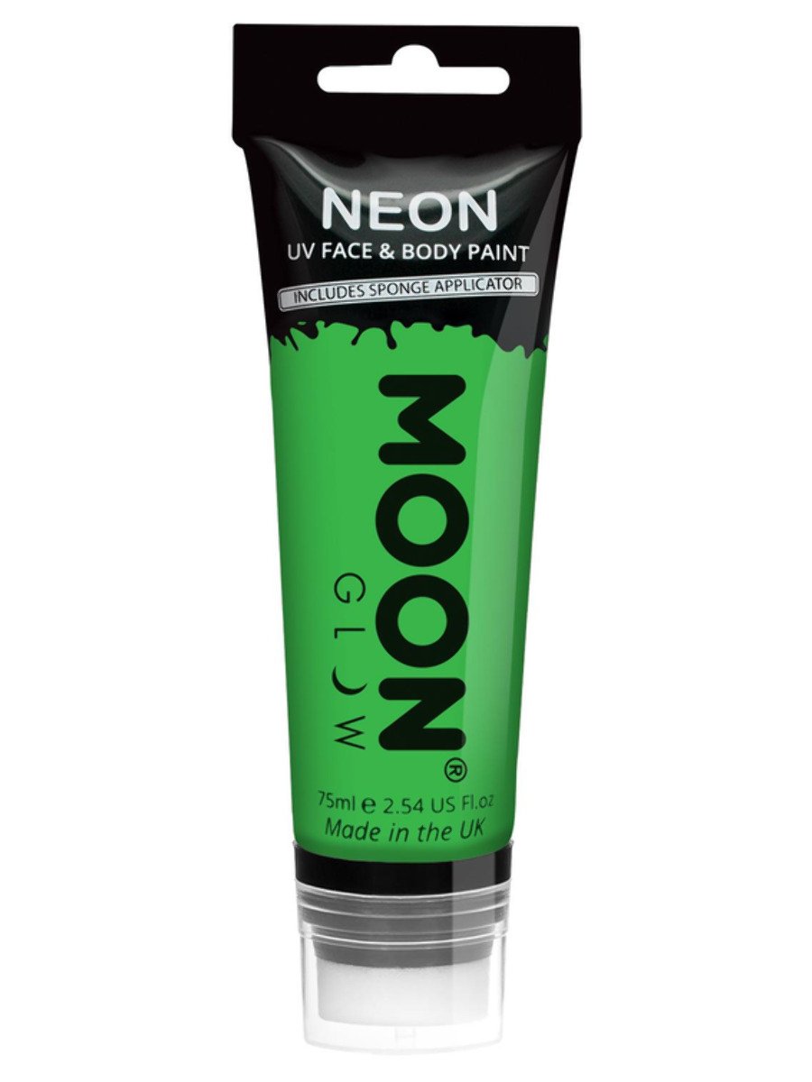 Smiffys Moon Glow Supersize Intense Neon Uv Face Paint Black Fancy Dress Intense Green