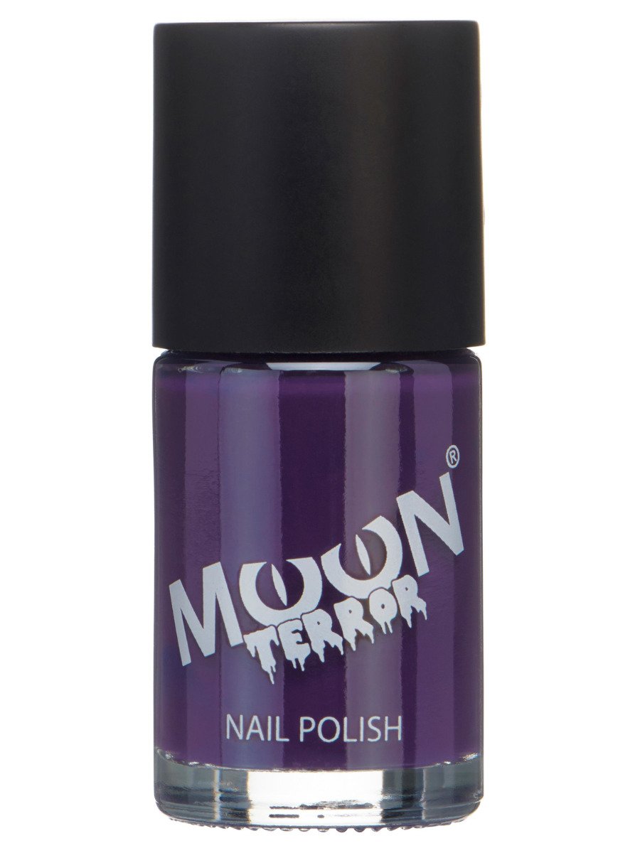 Smiffys Moon Terror Halloween Nail Polish Blood Red Fancy Dress Poison Purple