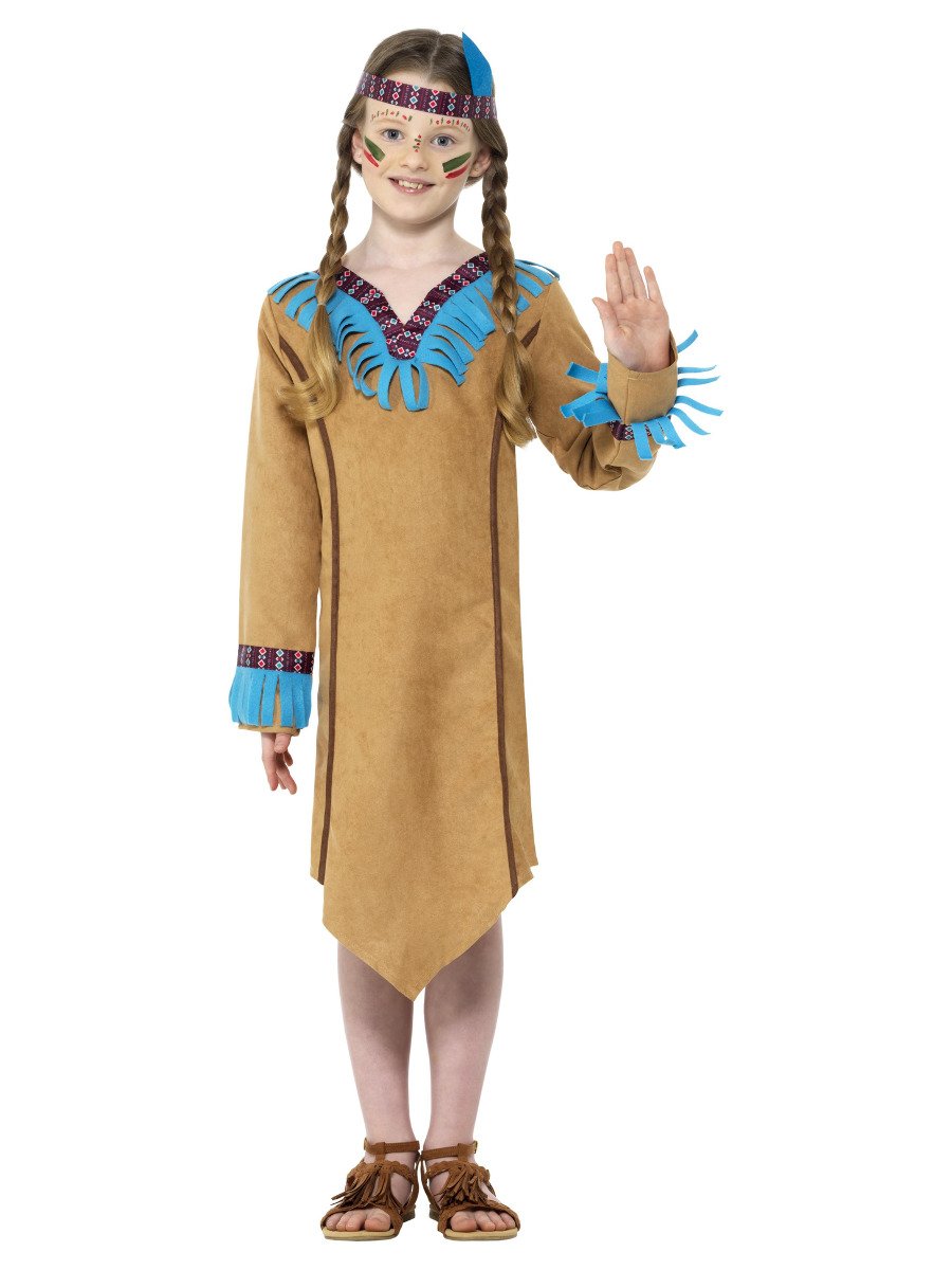 Smiffys Native American Inspired Girl Costume Fancy Dress Small Age 4 6