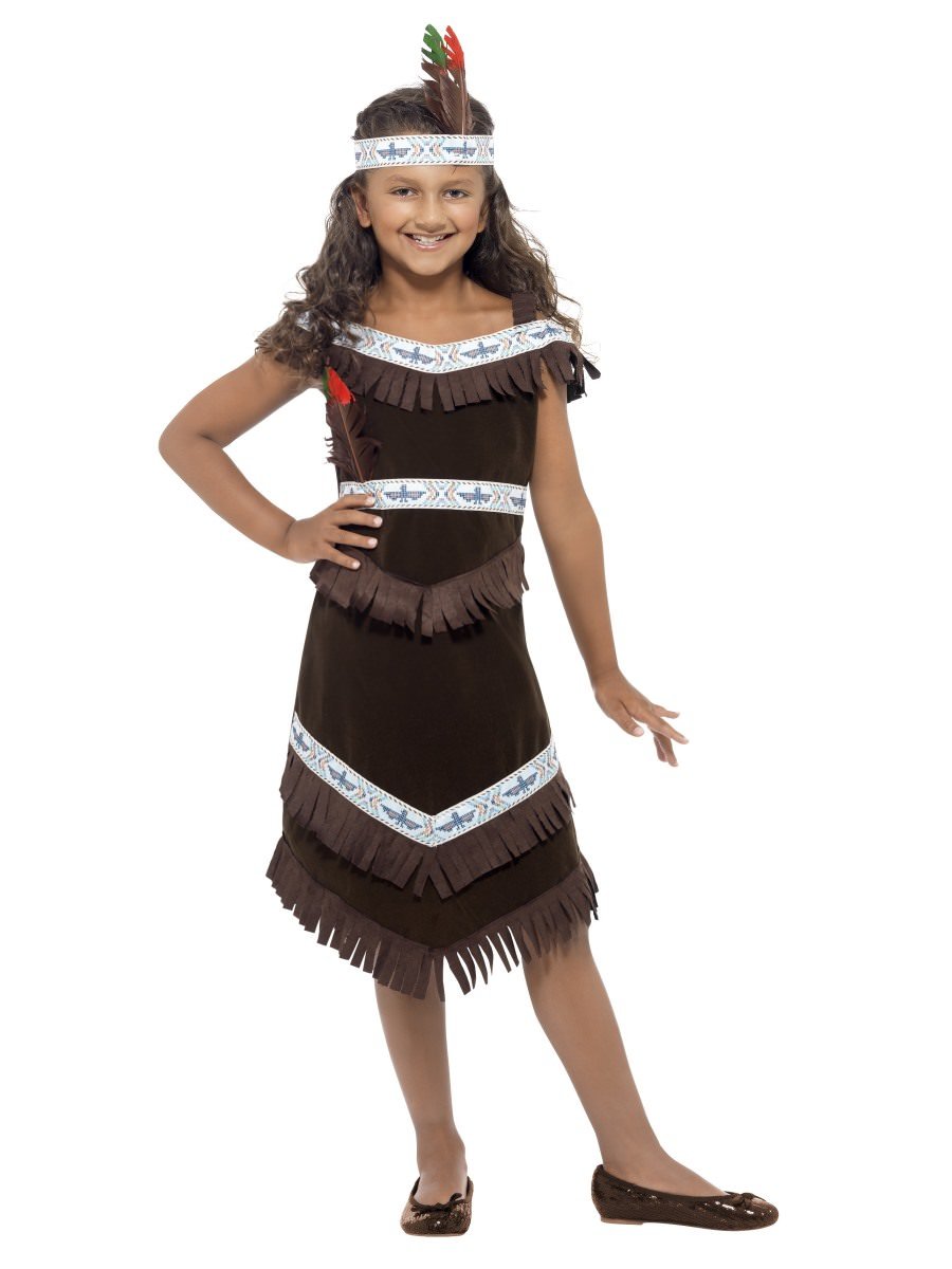 Photos - Fancy Dress Smiffys Native American Inspired Girl Costume with Feather - ,