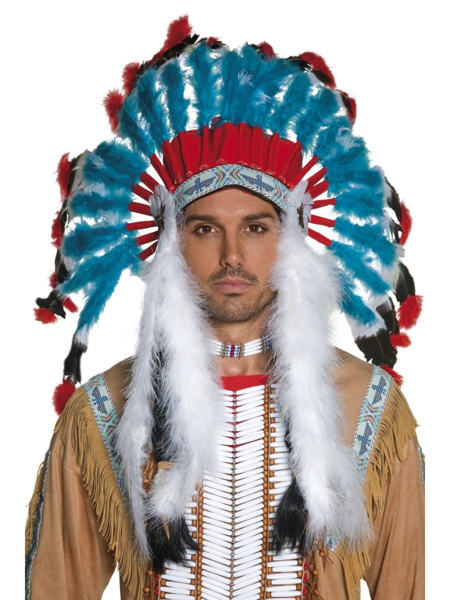 Click to view product details and reviews for Smiffys Native American Inspired Headdress Blue Fancy Dress.