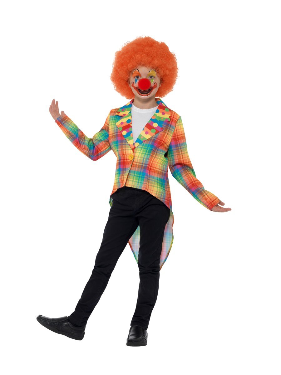 Photos - Fancy Dress Smiffys Neon Tartan Clown Tailcoat - , Medium (Age 7-9)