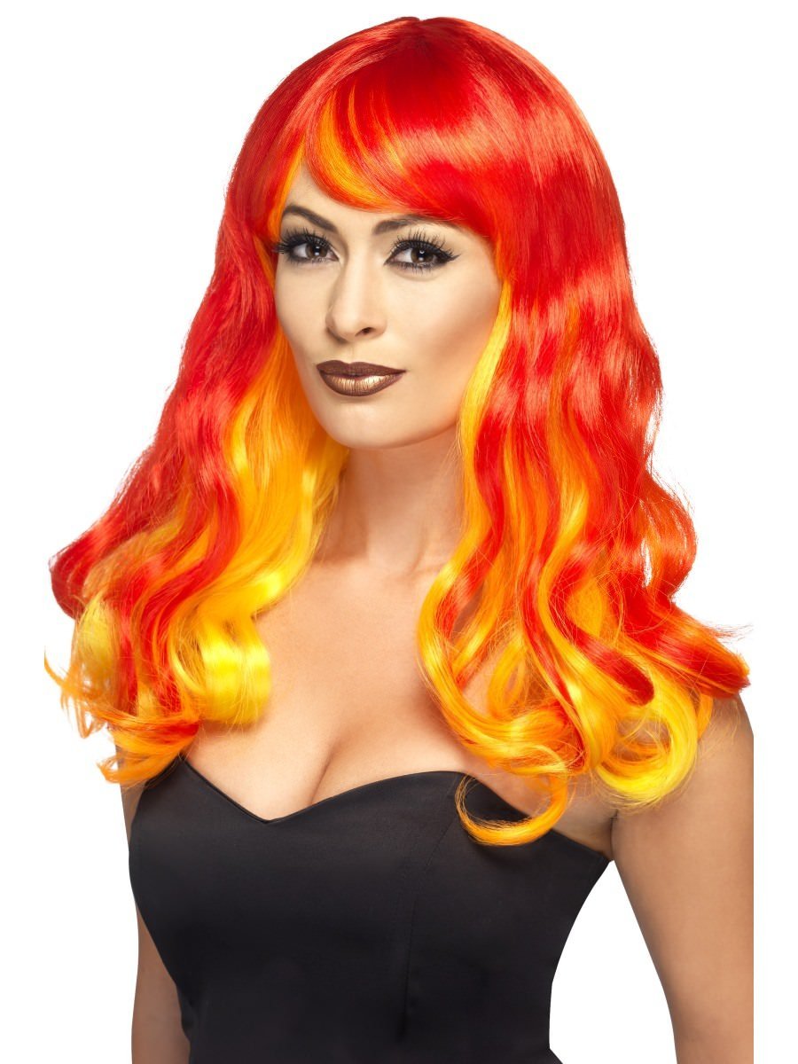 Smiffys Ombre Devil Flame Wig Fancy Dress